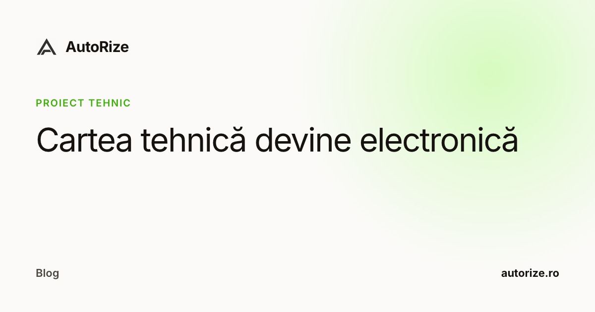 Cartea tehnică devine electronică