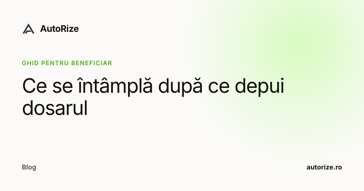 Ce se întâmplă după ce depui dosarul