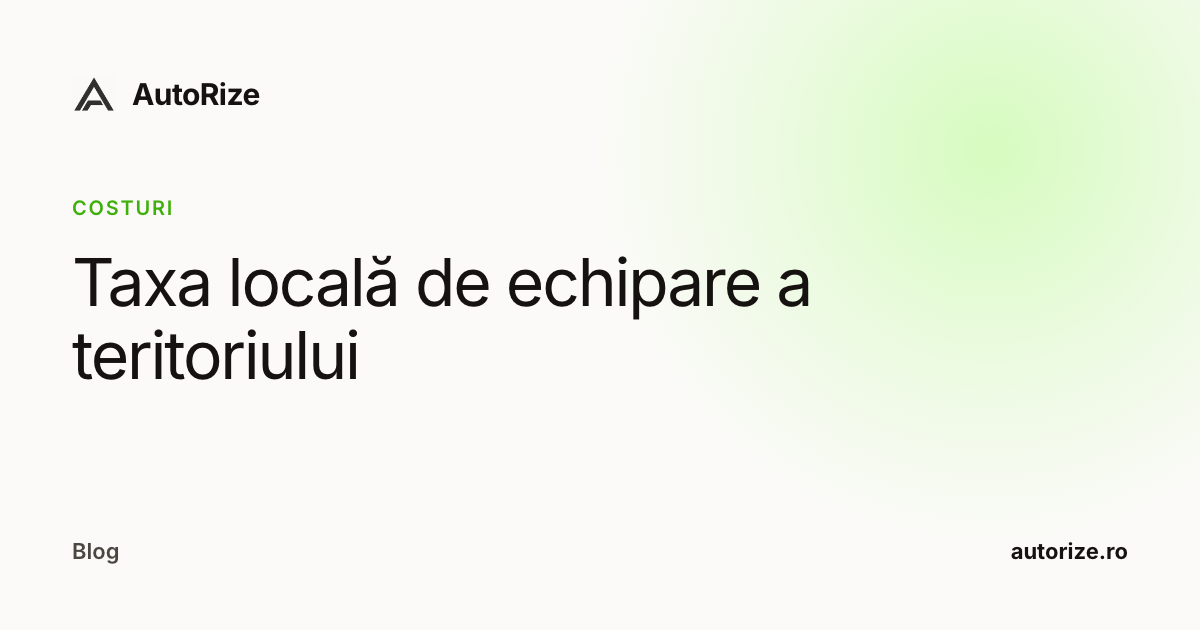 Taxa locală de echipare a teritoriului